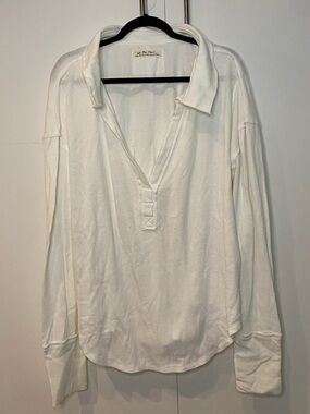 We The Free White Long-Sleeve Collared Pullover